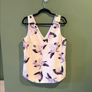 Banana Republic Floral Tank Top in Cream and Lavender